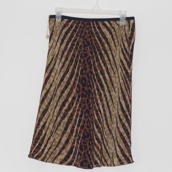 Alfani Skirt  Knee length zebra pattern Black and 3 shades of brown in color - Picture 3 of 4